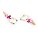 Accessorize London Women's Pink Raw Stone Mini Hoop Earring pink