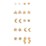 Accessorize London Women's Celestial Sparkle 10 Stud Earring Pack Crystal