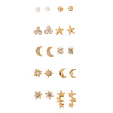 Accessorize London Women's Celestial Sparkle 10 Stud Earring Pack Crystal
