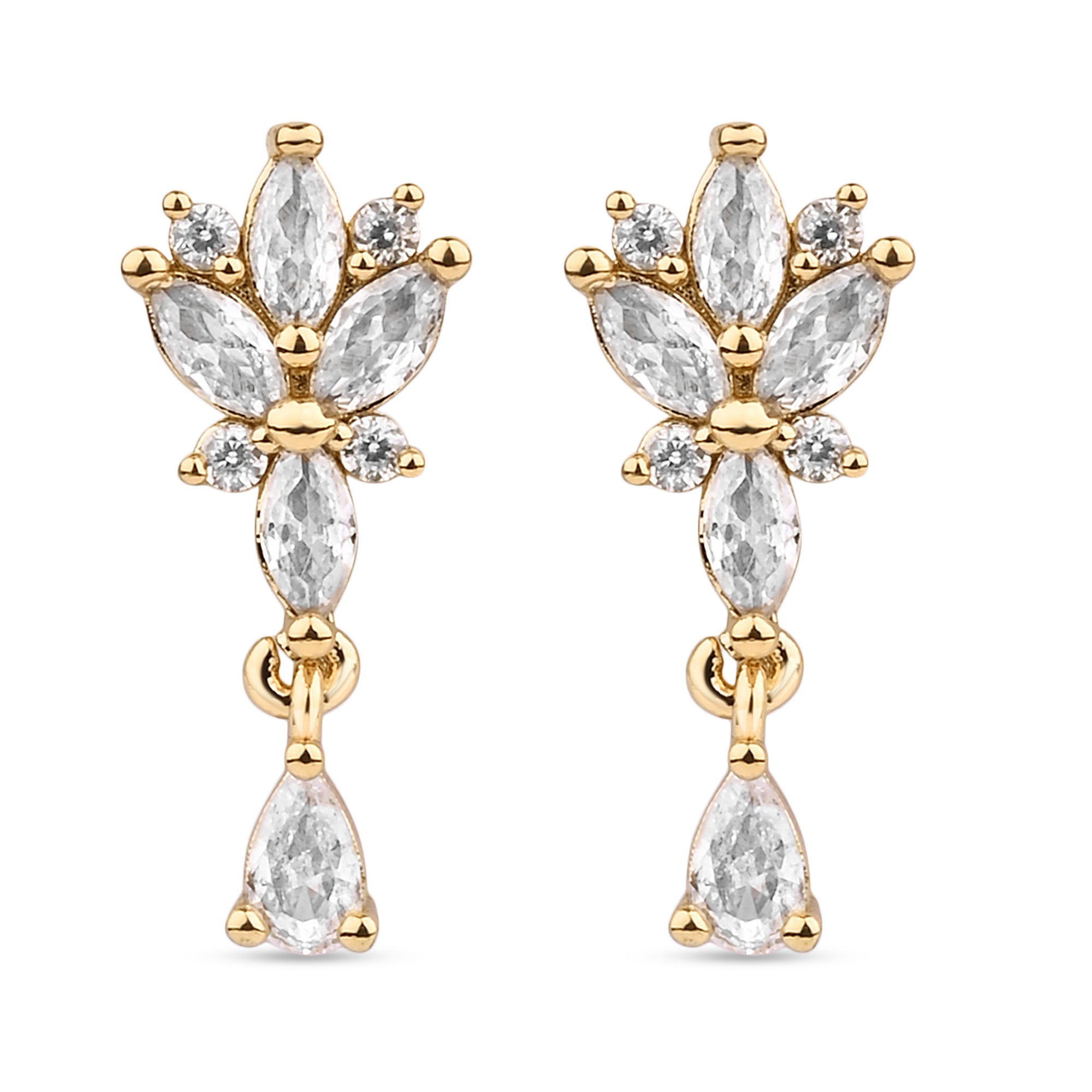 Clear Crystal Drop Earrings - Sabrina – Adorned by Ruth