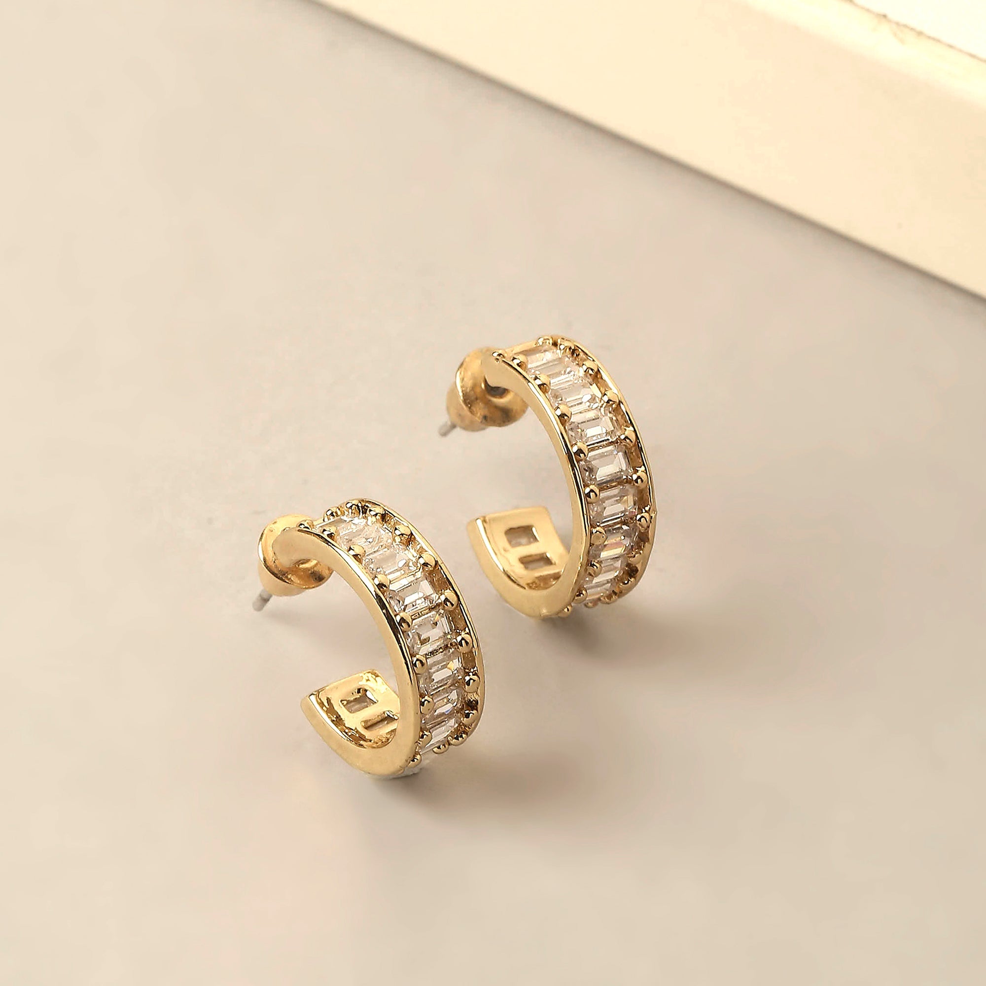 Accessorize London Women's Crystal Embedded Hoops Earring