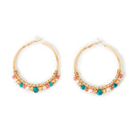 Accessorize London Women's Multi Statement Beaded Hoop Earring