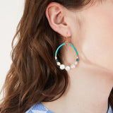 Accessorize London Women's Pearl Beaded Hoop Earring
