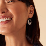 Accessorize London Women's Silver Filigree Short Drop Hoop Earring