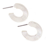 Accessorize London Women's Silver S Chunky Fan Hoop Earring