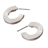 Accessorize London Women's Silver S Chunky Fan Hoop Earring