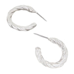 Accessorize London Women's Silver S Twisted Silver Hoop Earring
