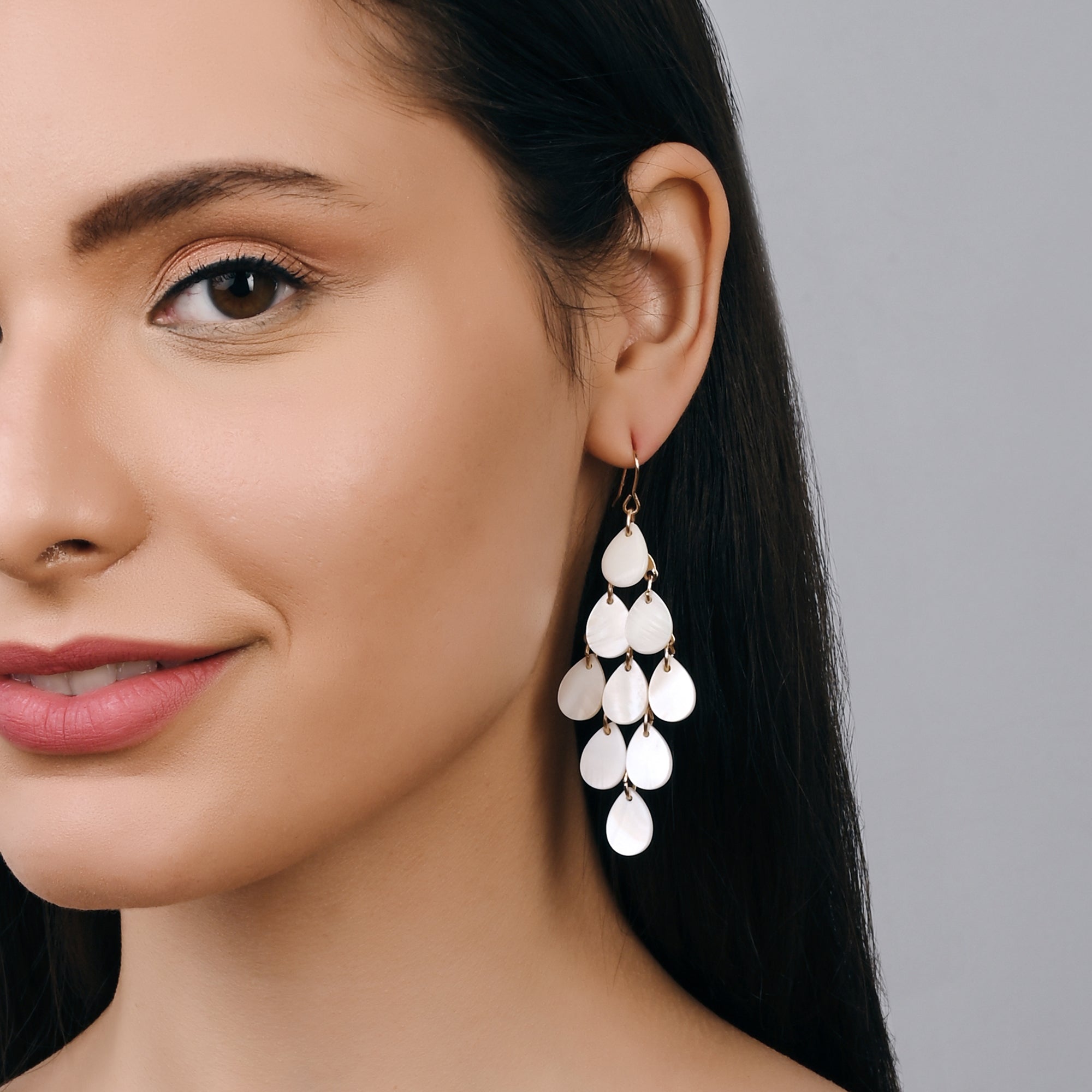 Accessorize London Women's White Moonstone Drop Tassle Earring