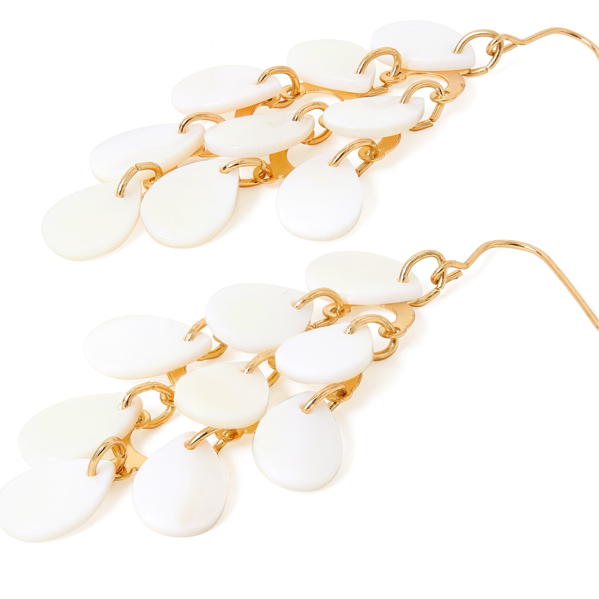 Accessorize London Women's White Moonstone Drop Tassle Earring