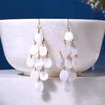 Accessorize London Women's White Moonstone Drop Tassle Earring