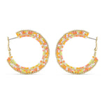 Accessorize London Women's Neon Mini Beaded Statement Hoop Earring
