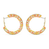 Accessorize London Women's Neon Mini Beaded Statement Hoop Earring