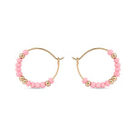 Accessorize London Women's Pink Mini Beaded Hoop Earring