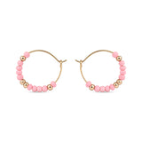 Accessorize London Women's Pink Mini Beaded Hoop Earring