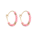 Accessorize London Women's Pink Mini Beaded Hoop Earring