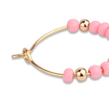 Accessorize London Women's Pink Mini Beaded Hoop Earring