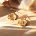 Accessorize London Women's Gold Moonstone Circle Leaf Earring