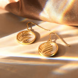 Accessorize London Women's Gold Moonstone Circle Leaf Earring