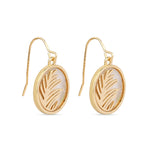 Accessorize London Women's Gold Moonstone Circle Leaf Earring