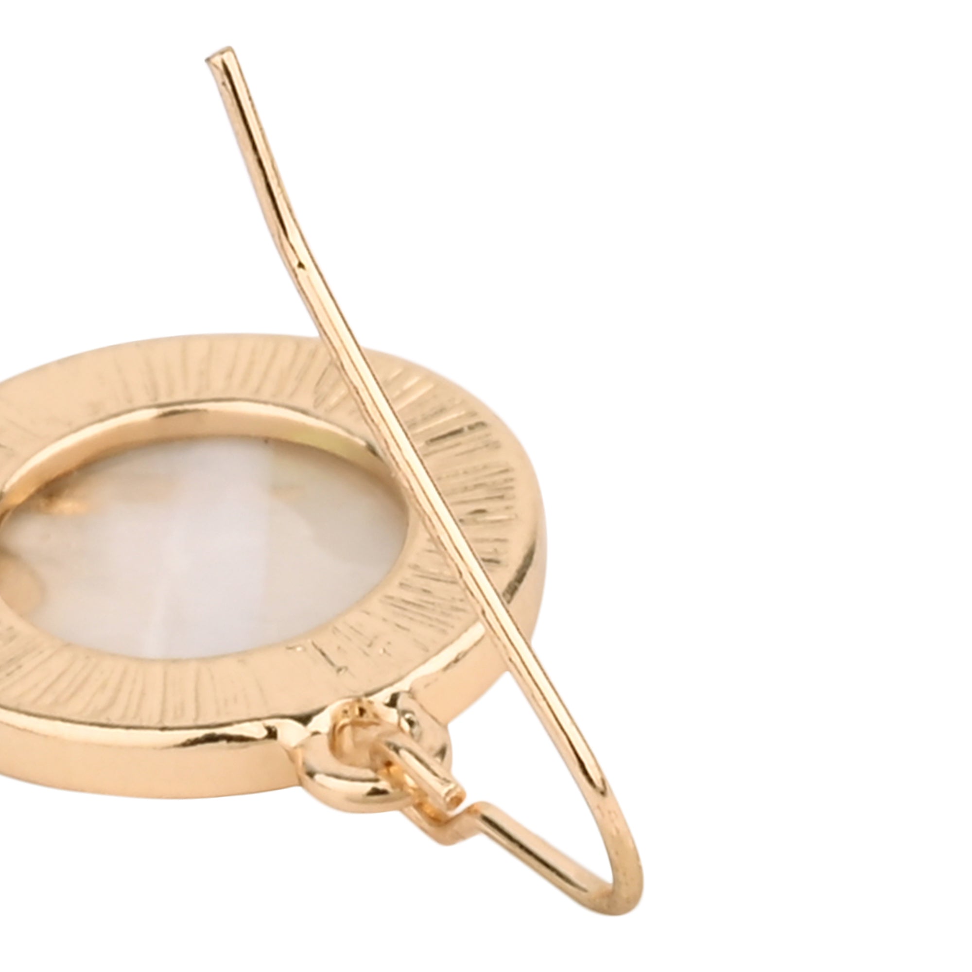 Accessorize London Women's Gold Moonstone Circle Leaf Earring
