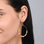 Accessorize London Women's Multi Neon Beaded Hoop Earring