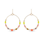 Accessorize London Women's Multi Neon Beaded Hoop Earring