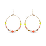 Accessorize London Women's Multi Neon Beaded Hoop Earring