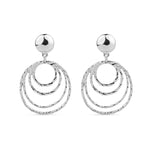 Accessorize London Women's Silver Textured Circles Statement Earring