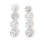 Accessorize London Women's Silver Hammered Metal Circle Drop Earring
