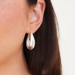 Accessorize London Women's Silver Interlocking Textured Hoop Earring
