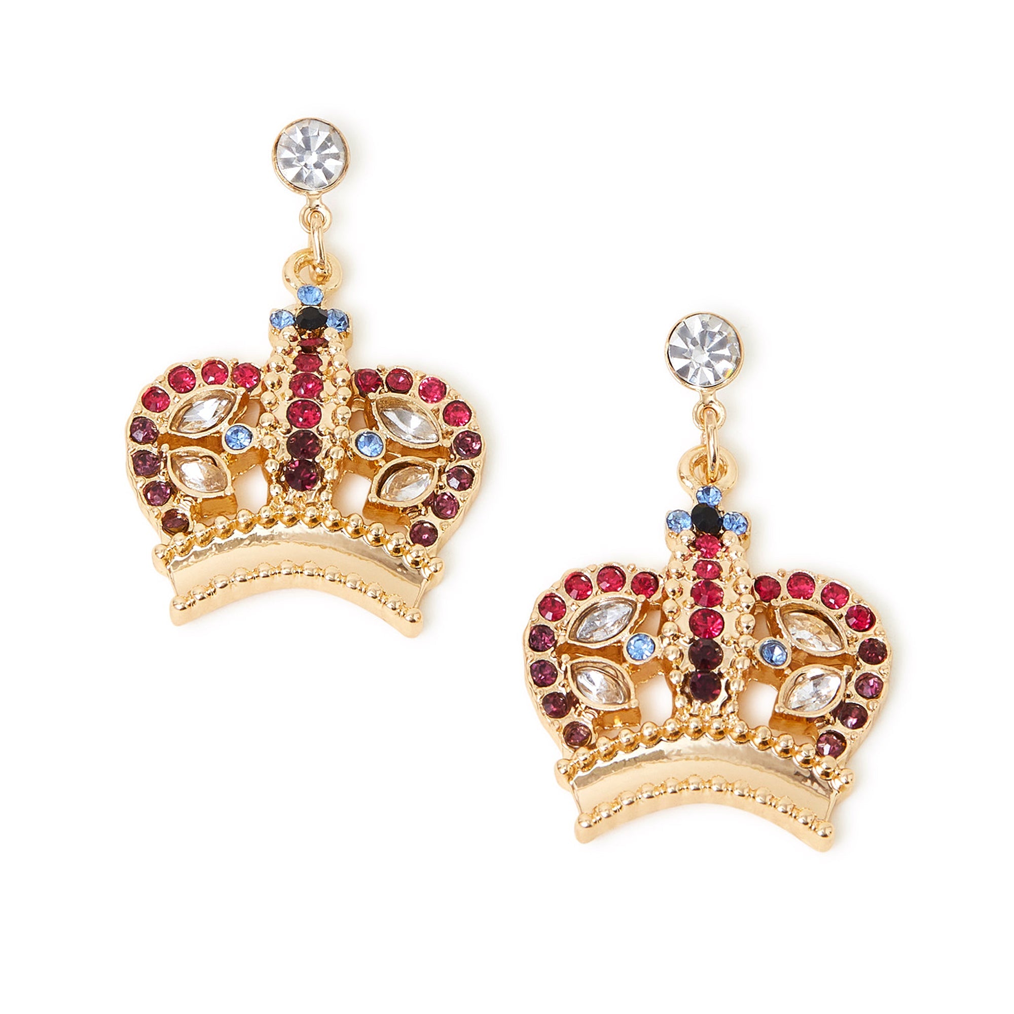 Pomegranate Crown Earrings | Diamond Post Studs | Salty Girl –  saltygirljewelry.com