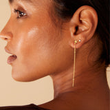 Real Gold Plated Gold Z 6 Celestial Hoop And Chain Earring