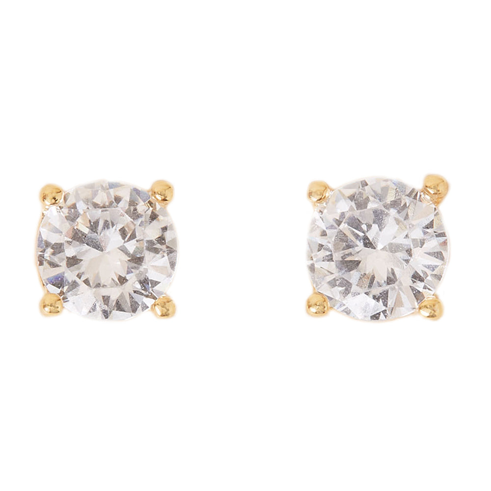 Real Gold Plated Gold Z Sparkle Stud Earrings