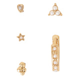 Real Gold Plated Pearl Z Faux Pearl Irregular Earring Set