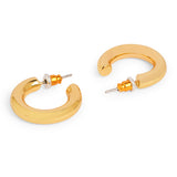 Real Gold Plated Gold Z Chunky Hoops Set Of 2