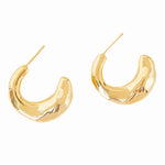 Real Gold Plated Gold Z Molten Hoop Earrings