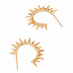 Real Gold Plated Gold Z Sun Spike Hoop Earrings