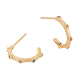 Real Gold Plated Multi Z Multi Station Hoops Earring