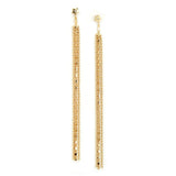 Real Gold Plated Gold Z Star Chain Long Drop Earrings