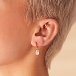 Real Gold Plated Pink Z Hs Shard Earrings Rose Quartz