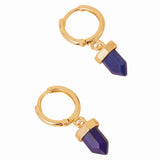 Real Gold Plated Navy Z Hs Shard Earrings Lapis