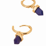 Real Gold Plated Navy Z Hs Shard Earrings Lapis