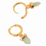 Real Gold Plated Light Green Z Hs Shard Earrings Aventurine