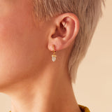 Real Gold Plated Light Green Z Hs Shard Earrings Aventurine
