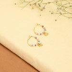 Real Gold Plated Z Charm Beaded Earring
