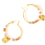 Real Gold Plated Z Charm Beaded Earring