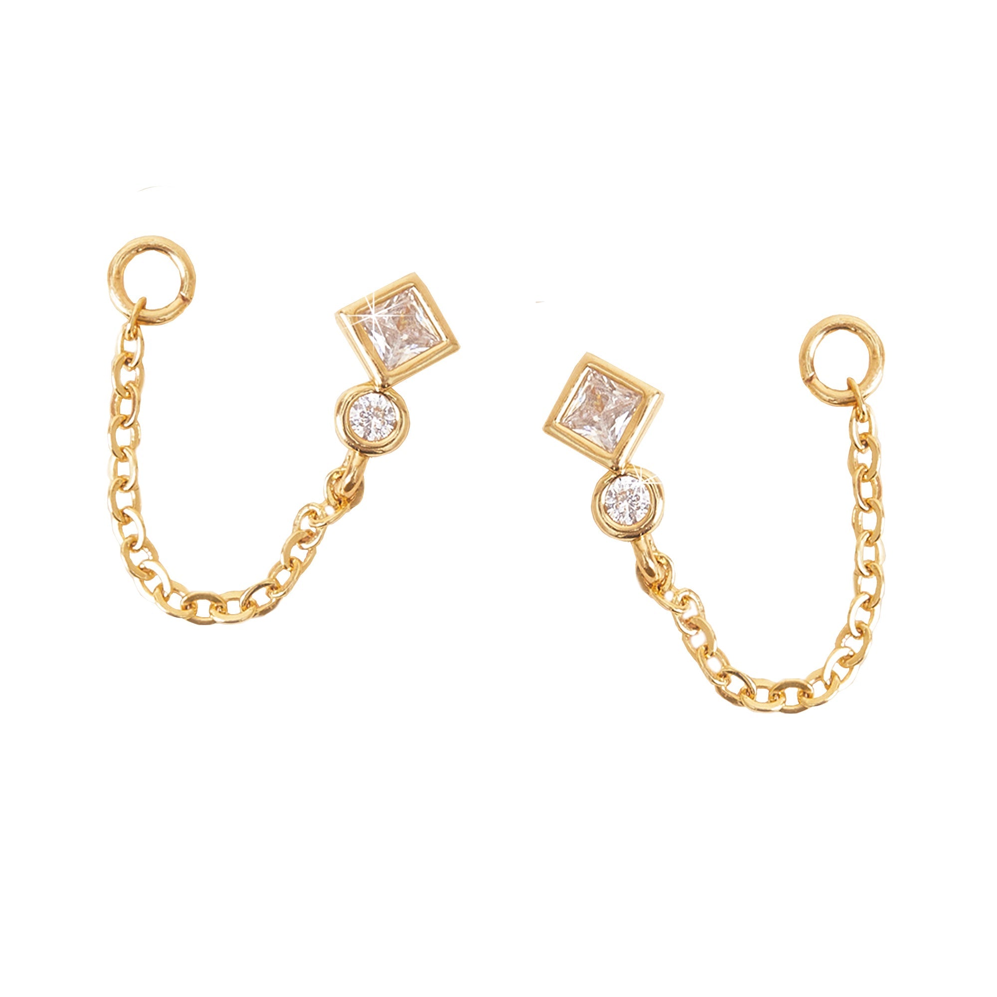 Bar and Chain Stud Earrings – SkinKandy | Body Jewellery & Piercing Online  Australia