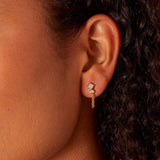 Real Gold Plated Gold Z Sparkle Chain Earrings