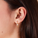 Real Gold Plated Gold Z Baguette Chain Earrings