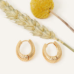 Real Gold Plated Gold Z Creole Hoops Earrings